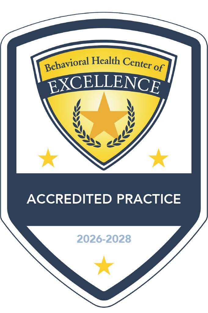 Behavioral Health Center of Excellence Accredited Practice badge - 2026-2028